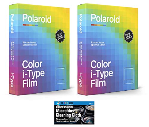 Impossible/Polaroid Color Film for i-Type Instant Camera - Rainbow Spectrum Edition - 2 Pack with Micro Fiber Cloth