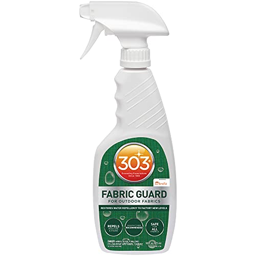 303 Products Fabric Guard - For Outdoor Fabrics - Restores Water Repellent Properties - Repels Moisture & Stains - Manufacturer Recommended - Safe For All Fabrics, 16oz (30605CSR) Packaging May Vary