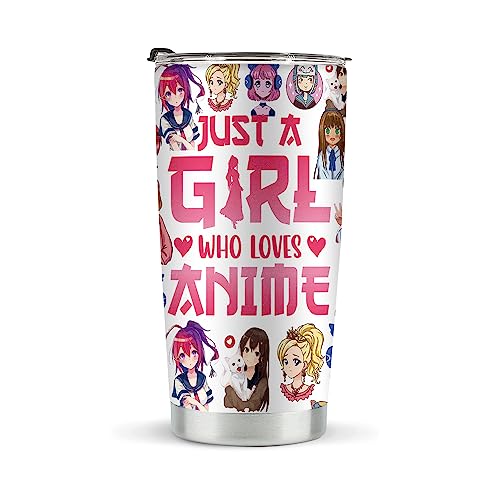 kdxpbpz Anime Gifts For Women, Anime Lover Gifts for Girls, Stainless Steel Tumblers 20oz, Birthday Kawaii Gifts for Anime Lovers - Just A Girl Who Really Loves Anime