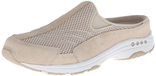 Easy Spirit womens Traveltime Clog Light Natural Suede/White 12 W US