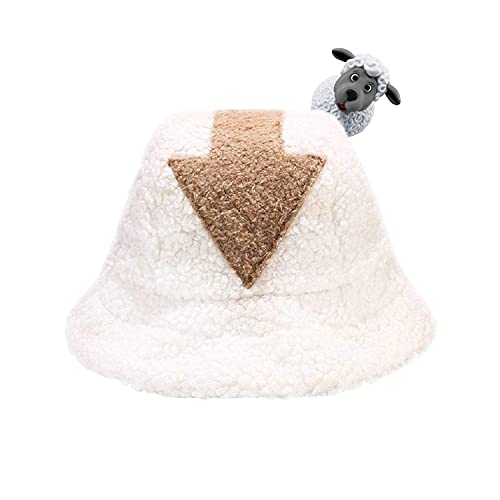 wunderlin Fluffy Bucket Hat Cosplay Costume for Adult Winter Plush Colorful Arrowhead Fisherman Hat | One Size Fits All Bucket Hats for Women (Brown)