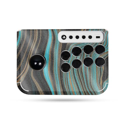 Glossy Glitter Gaming Skin Compatible with Hori Fighting Stick Mini (PS5, PS4, PC) - Blue Canyon - Premium 3M Vinyl Protective Wrap Decal Cover - Easy to Apply | Crafted in The USA by MightySkins