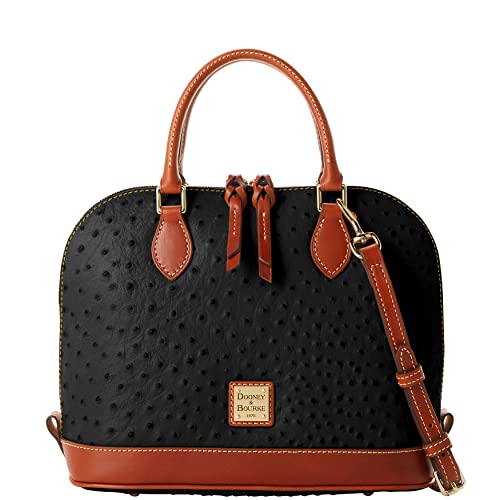 Dooney & Bourke Handbag, Ostrich Zip Zip Satchel - Black
