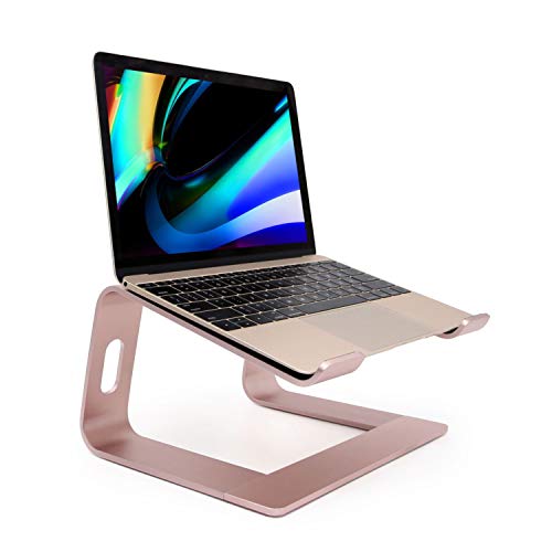 Laptop Stand, Ergonomic Aluminum Laptop Mount Computer Stand, Detachable Laptop Riser，Notebook Holder Stand Compatible with MacBook Pro/Air HP Lenovo Samsung Huawei ，All 10-17.3' Laptops(Rose Gold)