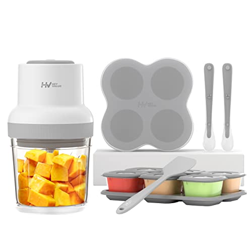 Baby Food Maker, HEYVALUE 13-in-1 Baby Food Processor Set for Baby Food, Fruit, Vegatable, Meat, Baby Food Blender with Baby Food Containers, Baby Food Freezer Tray, Silicone Spoons, Silicone Spatula