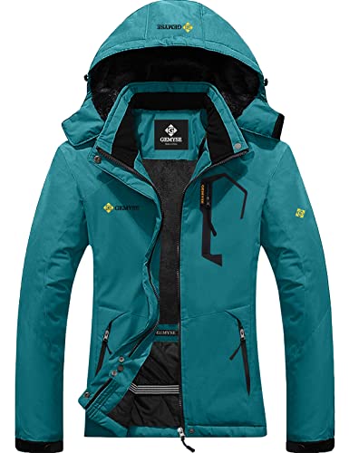 GEMYSE Women's Mountain Waterproof Ski Snow Jacket Winter Windproof Rain Jacket (Moonblue,X-Large)