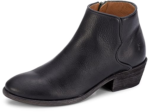 Frye Carson Piping Booties for Women Made from Soft Full-Grain Leather with Signature Western-Inspired Piping Detail and Supple Leather Lining – 4” Shaft Height, Black (Pallio Leather) - 8.5M