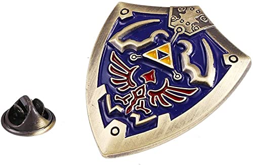 Pin - Hylian Shield Pin - Brooch - Hylian Shield, Blue, Size 1.5