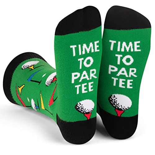 Lavley Novelty Golf Socks - Funny Golf Gifts Stocking Stuffers for Men and Women (US, Alpha, One Size, Regular, Regular, Par Tee)