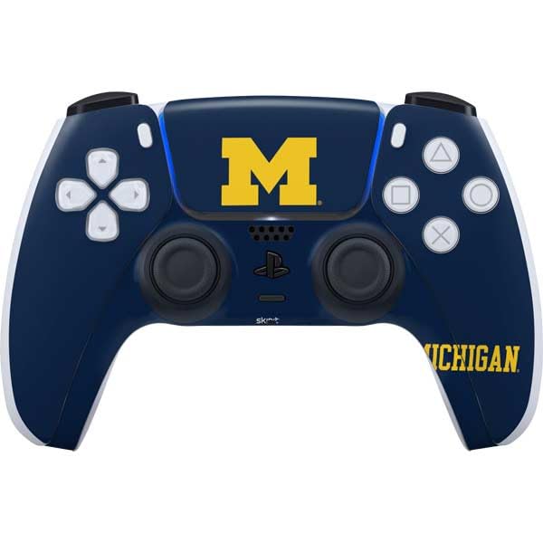 Skinit Decal Gaming skin compatible with PS5 Controller - Officially Licensed University of Michigan M Logo Design