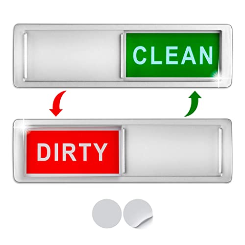 Dishwasher Magnet, Clean Dirty Sign Indicator for Dishwasher Easy to Read and Strong Slide for Changing Signs, Heavy Duty Magnet with Optional Stickers