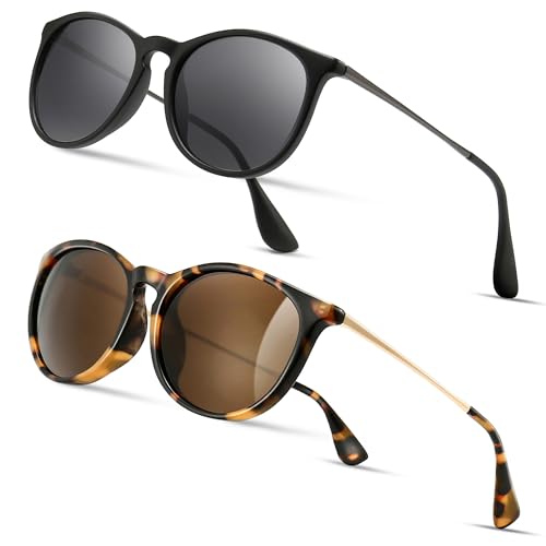 SUNGAIT Vintage Round Sunglasses for Women Men Classic Retro Designer Style