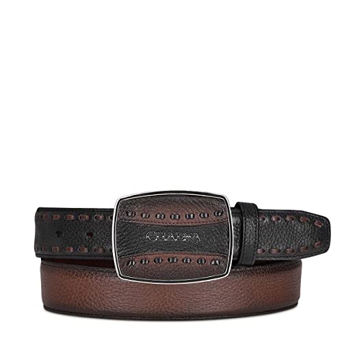 Cuadra Men's Cowboy Belt in Genuine Deer Leather Brown, CV492VE, Size 42