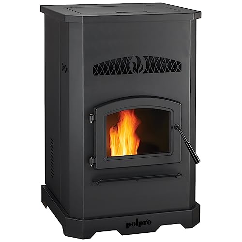 PelPro PP150 Pellet Stove for Home Heating - 150 lb Hopper, 49,200 BTU Heats up to 2,500 Sq. Ft., Easy-Dial Temp Control, Built-In Thermostat with Auto-Ignition, Powerful & Quiet 265CFM Blower