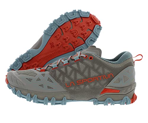 La Sportiva Womens Bushido II Trail Runnng Shoes, Moon/Paprika, 8.5