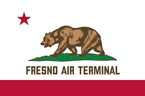 Fresno Air Terminal California Flag Sticker Decal Mega Deal | 7 Stickers | Waterproof | UV Fade Resistant
