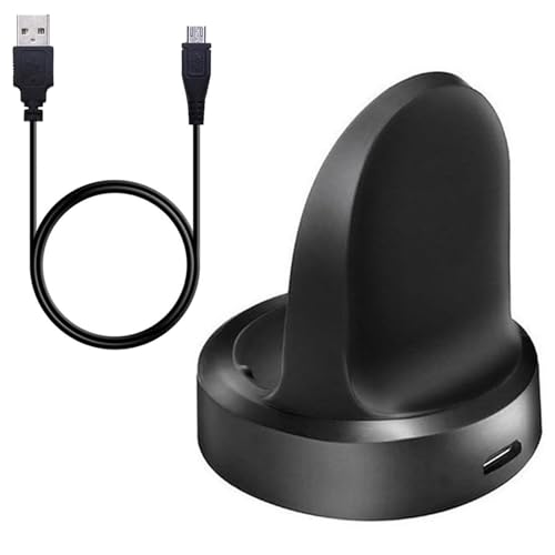 Threeeggs Compatible with Gear S3 Charger, Replacement Charging Cradle Dock Cable for Samsung Gear S3 Classic/Frontier Smart Watch (Black)