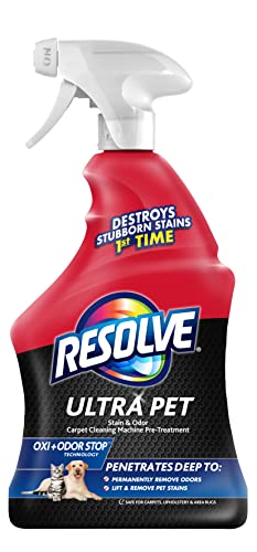 Resolve Ultra Pet Odor and Stain Remover Spray, Carpet Cleaner, 32oz (pack of 1)
