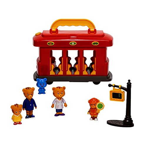 Daniel Tiger's Neighborhood Deluxe Electronic Trolley Includes 5 Family Figures with Lights, Sounds, Music & Crosswalk Accessories! [Amazon Exclusive]