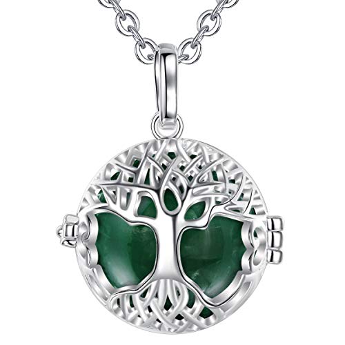 AEONSLOVE Angel Maternity Bell Protection Necklace for Women Mexican Necklaces Pregnant Gifts for Women Mom to be Celtic Tree of Life Jewelry Llamadores De Angeles Angel Caller Harmony Chime Balls Bola