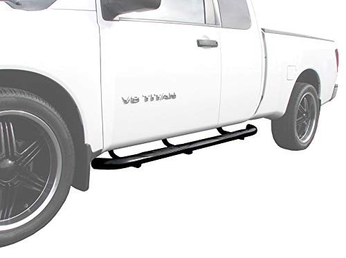 MaxMate Compatible with 2004-2022 Nissan Titan Extended/King Cab Black 3' Side Step Rails Nerf Bars Running Boards (2pcs with Mounting Bracket Kit) | WBN31318