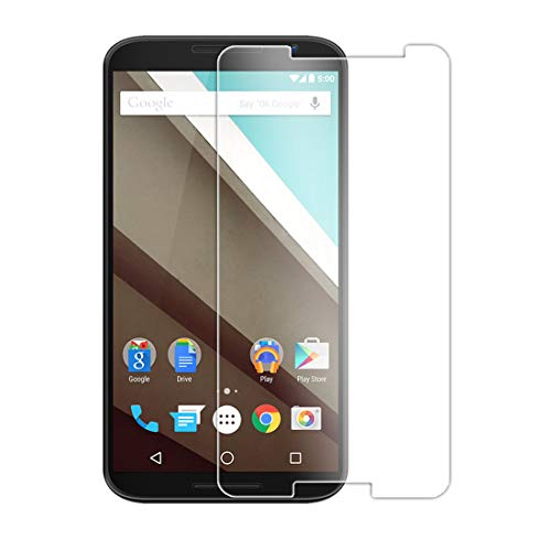(2 Pks) QTek Tempered Glass Screen Protector for Google Nexus 6, Case Friendly, 9H Explosion Proof, Anti-Fingerprint, Scratch Proof, Bubble Free (Nexus 6)