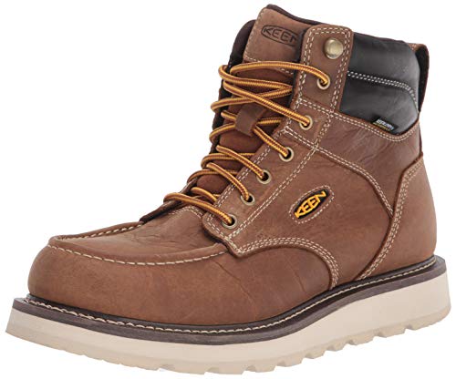 KEEN Utility Men's Cincinnati 6' Waterproof Soft Toe Wedge Work Boots, Belgian/Sandshell, 12