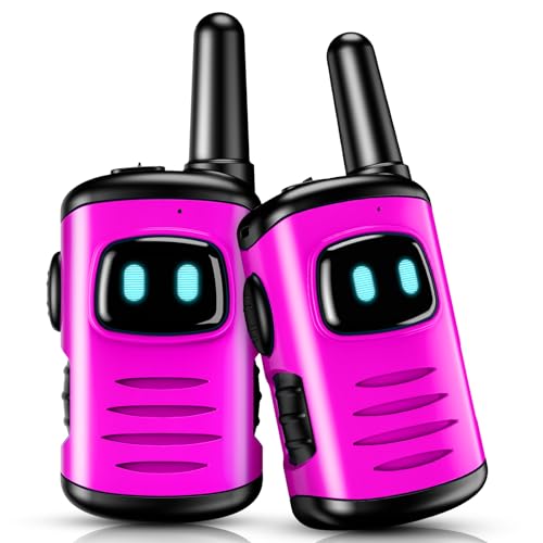Kids Walkie Talkies Toys for Girls: comedyfun Mini Robots Walkies Talkies 2 Pack Christmas Birthday Gifts for 3 4 5 6 Year Old Girls Toys for 3 4 5 6-8 Year Old Camping Outdoor Games Stocking Fillers