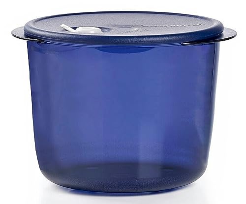 Tupperware Vent N Serve Microwave Dish 3 1/2 Quart Mega Deep Round Indigo Blue