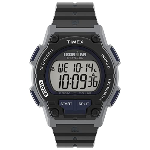 Timex Men's Ironman Endure 30 Shock 42mm Watch – Black & Silver-Tone Case with Black Resin Strap