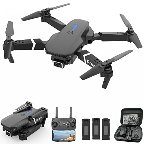 MOCVOO Drone with Dual Camera for Adults Kids, Foldable RC Quadcopter for Beginners, Toys Drone Gifts, 1080P FPV Video, 3 Batteries, Carrying Case, One Key Start, Headless Mode, Waypoints fly, 360° Flips