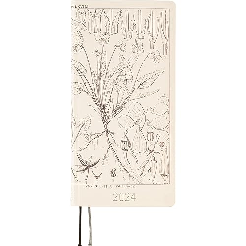 Hobonichi Techo Weeks [English/Tall and Slim Size/January 2024 Start] Tomitaro Makino: Shihai Sumire