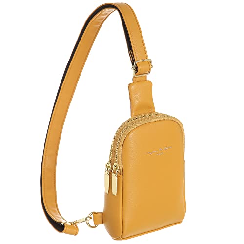 INICAT Small Crossbody Sling Bags Faux Leather Cell Phone Purse for Women(No Touchscreen-yellow)