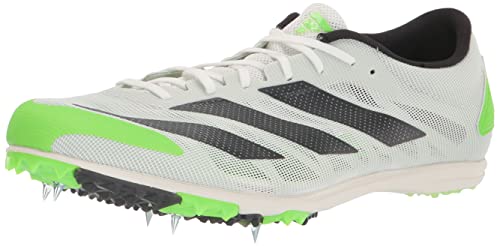 adidas Unisex Adizero XCS Track and Field Shoe, White/Night Metallic/Solar Green, 10.5 US Women