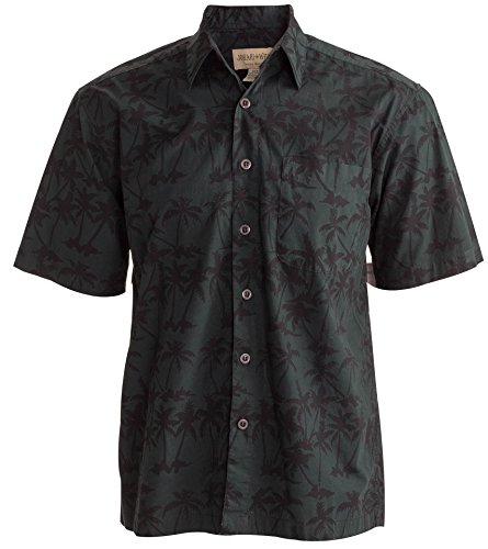 Johari West Men's Button-Down Short Sleeve Shirt, Cool Nights, (Black, 2X-Large Tall)