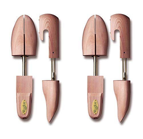 Woodlore Women’s Cedar Wood Shoe Trees (2 Pairs) Adjustable, Aromatic, USA Made (Medium Fits Sizes 8-9.5)