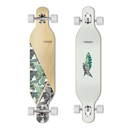 VOLADOR Freeride Longboard Cruiser | Maple Wood Deck| Drop Through Longboard Complete (Banana)