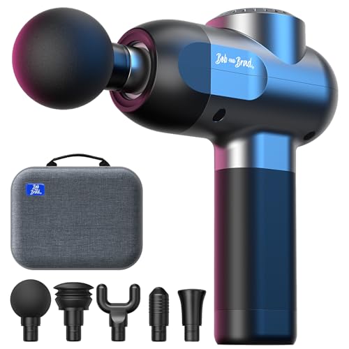 BOB AND BRAD C2 Massage Gun, Deep Tissue Percussion Massager Gun, Muscle Massager with 5 Speeds and 5 Heads, Electric Back Massagers for Professional Athletes Home Gym, FSA and HSA Eligible