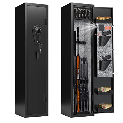 KAER 3-5 Gun Safe,Gun Safes for Home Rifle and Pistols,Rifle Safe,Gun Cabinet,Gun Safes for Rifles and Shotguns,Gun Safe Rifle with Removable Shelf,Assembled(Keypad Lock 55.12'' x 12.6' x 9.84'')