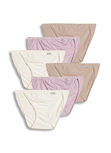 Jockey Women's Underwear Elance String Bikini - 6 Pack, Ivory/Light/Pink Shadow, 7