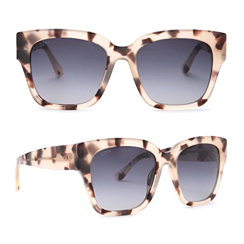 DIFF Bella II Oversized Square Sunglasses for Women UV400 Protection, Tortoise Frames