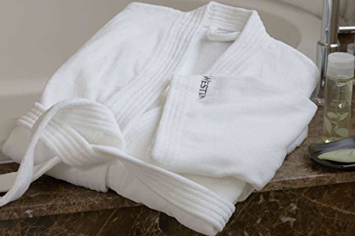 Westin Hotels Classic Kimono Robe - One Size, White, Terry Velour with Logo