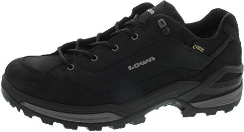 Lowa Mens Renegade GTX Lo Nubuck Leather Black Graphite Shoes 10 US