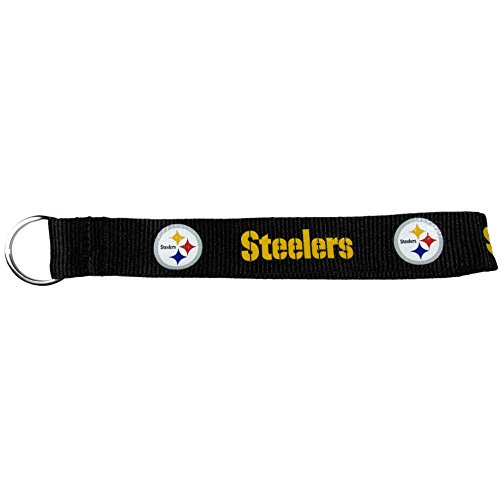 NFL Pittsburgh Steelers Unisex Siskiyou Sportslanyard Key Chain, Black, Wristlet