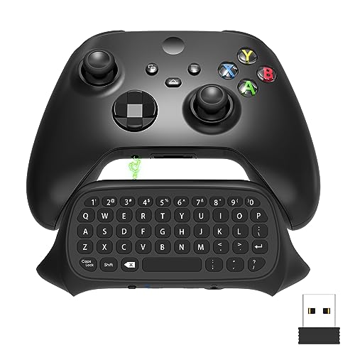 Wireless Controller Keyboards for Xbox Series X/S, 2.4G USB Receiver Controller Qwerty Keypad & Chatpad with 3.5mm Audio/Original Jack, Text Message & Voice Chat, for Xbox Series S/Series X/One/One S