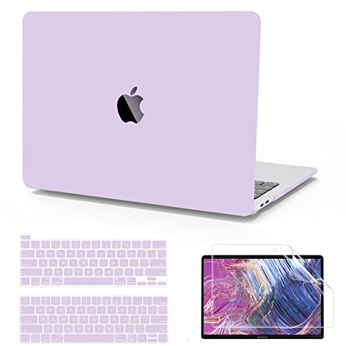Anban Compatible with MacBook Pro 13 inch Case 2023 2022 M2, 2021-2016 M1 A2338 A2251 A2289 A2159 A1989 A1708 A1706, Plastic Laptop Hard Shell Case & Keyboard Cover & Screen Protector, Purple