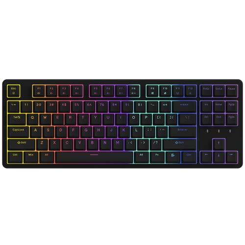 IROK FE87/104 RGB Mechanical Keyboard, Hot Swappable Gaming Keyboard, Customizable Backlit, Magnet Upper Cover Type-C Wired Keyboard for Mac Windows-Black/Brown Switch