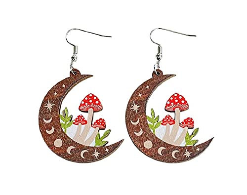 Easter Earrings Cute Easter Bunny Mushroom Cross Duck Easter Eggs Rabbit Wooden Earrings For Women Girls Lightweight Teardrop Hollow out Dangle Earrings Holiday Gifts -Style 4