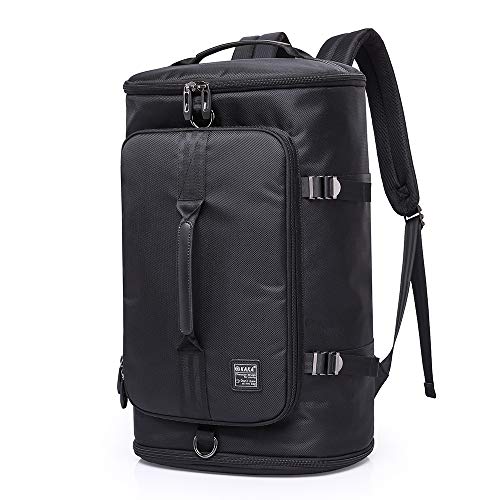 KAKA Travel Duffel Backpack, Outdoor Travel Bag with Shoe Compartment, Laptop Backpack Weekender Overnight Convertible Bag Water-Resistant Rucksack for Men and Women (black)…