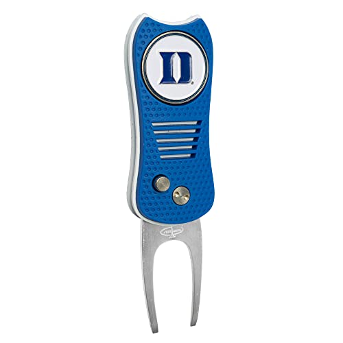 Team Golf NCAA Duke Blue Devils Retractable Divot Tool with Double-Sided Magnetic Ball Marker, Features Patented Single Prong Design, Causes Less Damage to Greens